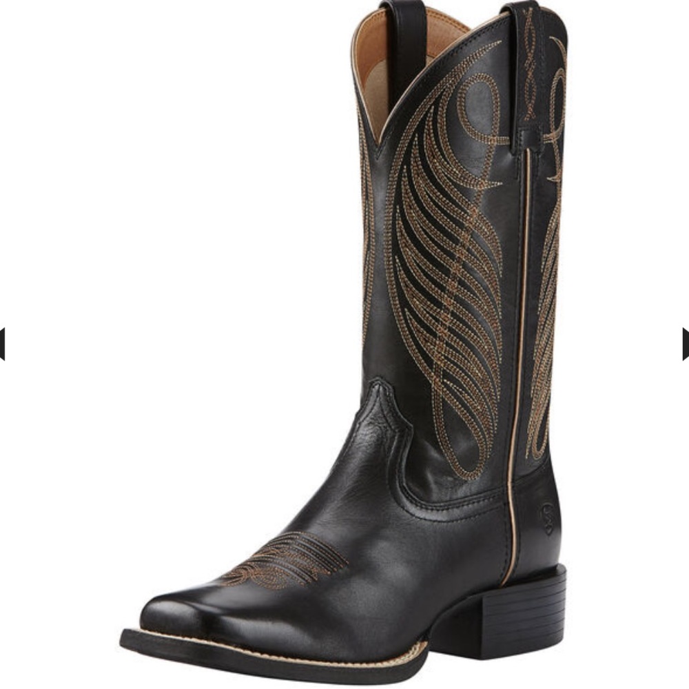 Black Ariat Square Toe Cowboy Boots